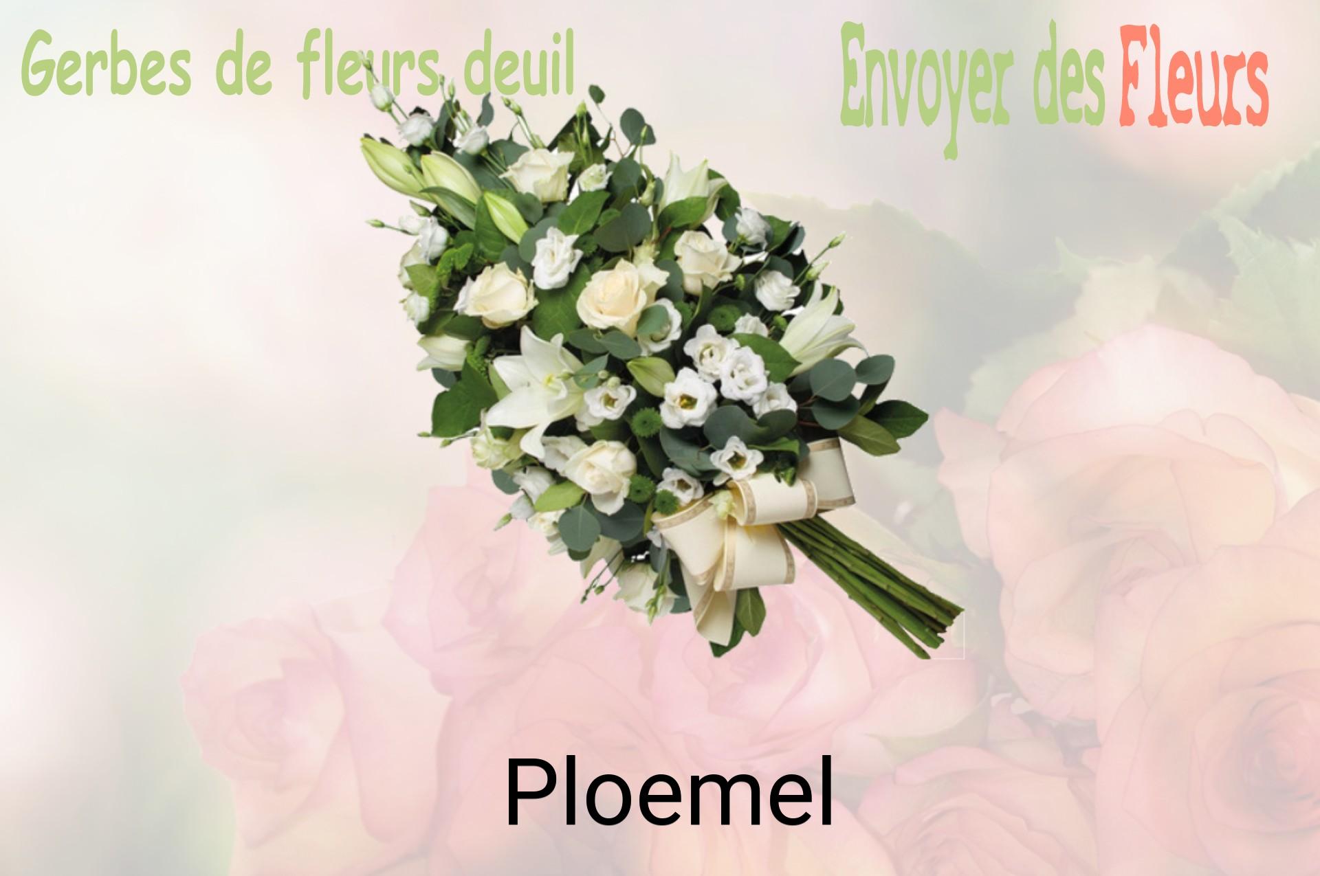 Gerbe de fleurs de deuil livrée à Ploemel
